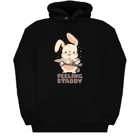 Feeling Stabby - Funny Cute Sarcastic Rabbit Bunny Cute Knife Gift tiny thumbnail