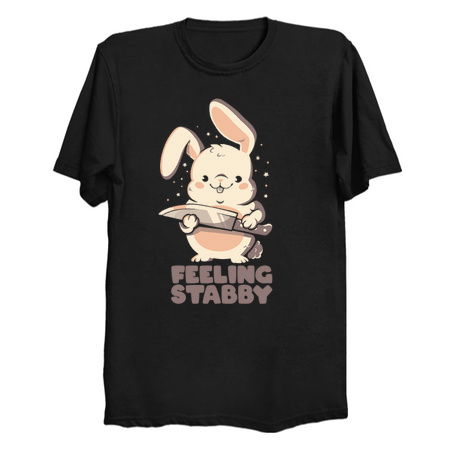 Feeling Stabby - Funny Cute Sarcastic Rabbit Bunny Cute Knife Gift tiny thumbnail