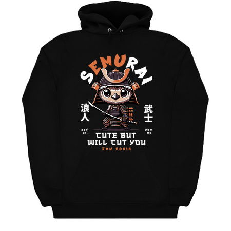 Semurai Emu T-Shirt: Kawaii Samurai Warrior Bird with Katana - Cute Pun Tee tiny thumbnail
