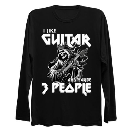 Grim Reaper Guitar T-Shirt: 'I Like Guitar...and maybe 3 People tiny thumbnail