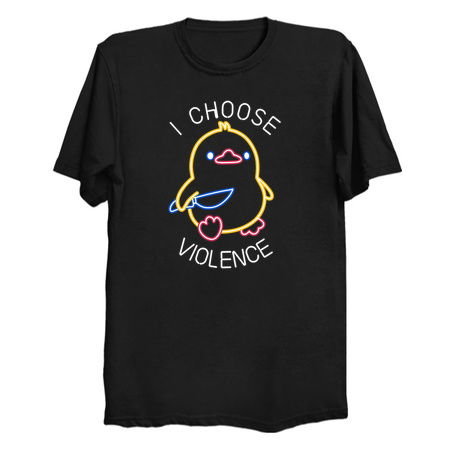 I Choose Violence Neon Funny Duck by Tobe Fonseca tiny thumbnail