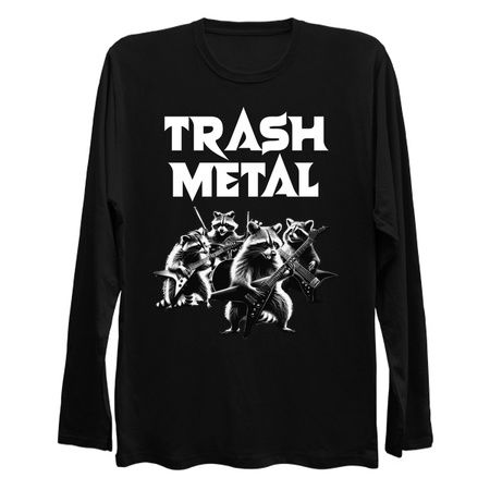 Trash Metal T-Shirt: Raccoons Playing Heavy Metal Instruments tiny thumbnail
