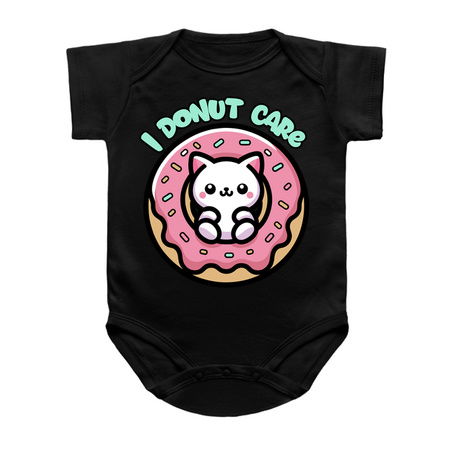 I Donut Care T-Shirt: Kawaii Cat in Donut - Whimsical Pun Tee tiny thumbnail