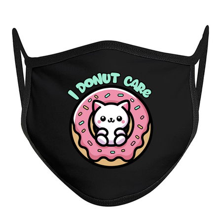 I Donut Care T-Shirt: Kawaii Cat in Donut - Whimsical Pun Tee tiny thumbnail