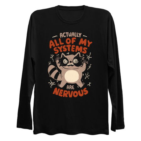 Nervous System - Funny Sarcasm Anxiety Raccoon Gift tiny thumbnail