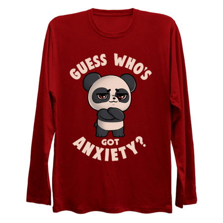 Guess Whos Got Anxiety - Funny Sarcasm Anxiety Cute Panda Bear Gift tiny thumbnail