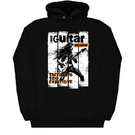 I Play Guitar Because Therapy Is Too Expensive T-Shirt: Guitarist Silhouette tiny thumbnail