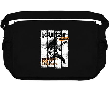 I Play Guitar Because Therapy Is Too Expensive T-Shirt: Guitarist Silhouette tiny thumbnail