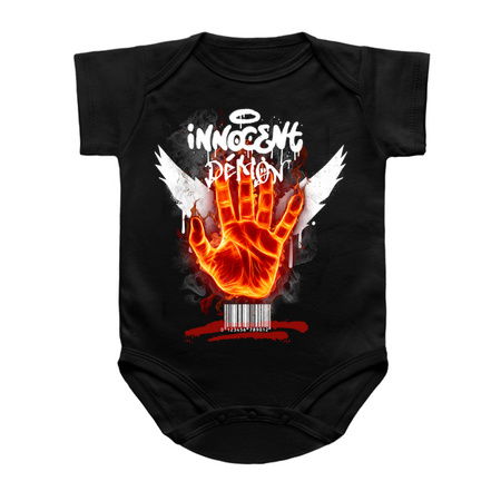 Innocent Demon T-Shirt: Fiery Hand Design tiny thumbnail