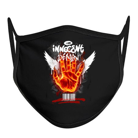 Innocent Demon T-Shirt: Fiery Hand Design tiny thumbnail