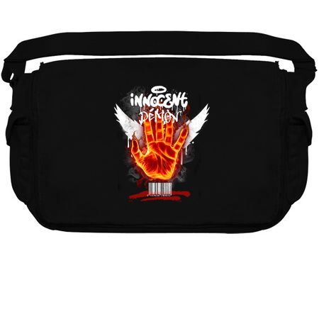 Innocent Demon T-Shirt: Fiery Hand Design tiny thumbnail