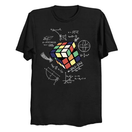Rubik's Cube Math Equations T-Shirt: Puzzle Solving Design tiny thumbnail