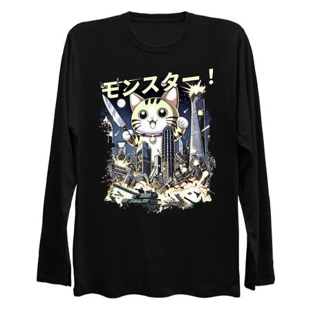 Giant Cat Rampage T-Shirt: Retro Style Monster Cat vs City tiny thumbnail