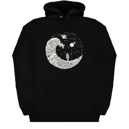 Gravity Astronaut Interstellar Kanagawa Wave Black and White by Tobe Fonseca tiny thumbnail