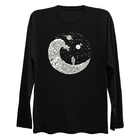 Gravity Astronaut Interstellar Kanagawa Wave Black and White by Tobe Fonseca tiny thumbnail