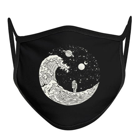 Gravity Astronaut Interstellar Kanagawa Wave Black and White by Tobe Fonseca tiny thumbnail