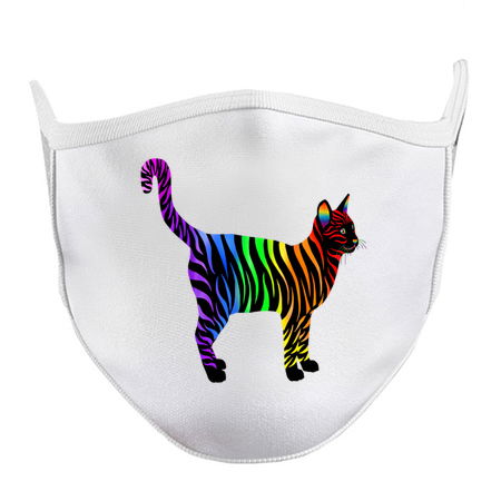 Black and Rainbow Striped Pride Cat tiny thumbnail