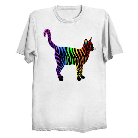 Black and Rainbow Striped Pride Cat tiny thumbnail