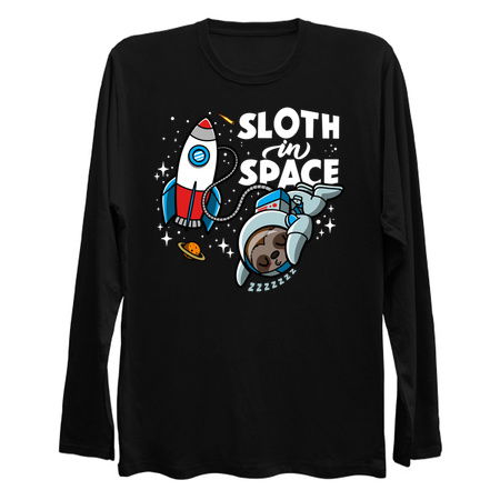 Sloth In Space Funny Cute Astronaut Lazy Sloth Cartoon tiny thumbnail