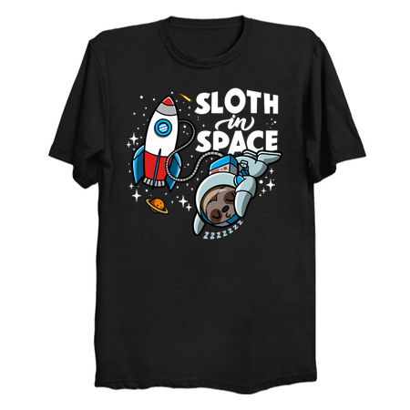 Sloth In Space Funny Cute Astronaut Lazy Sloth Cartoon tiny thumbnail