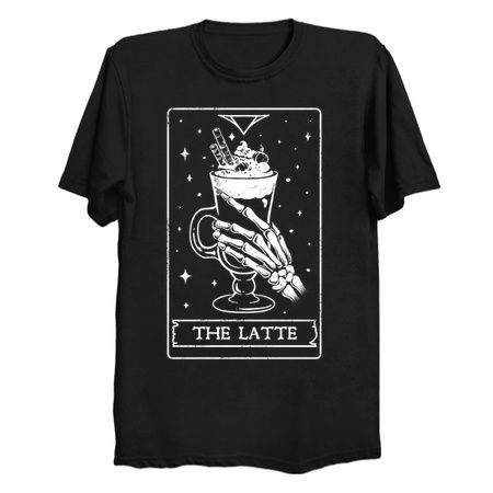 The Latte - Cool Pumpkin Latte Skull Skeleton Dark Tarot Card Gift tiny thumbnail