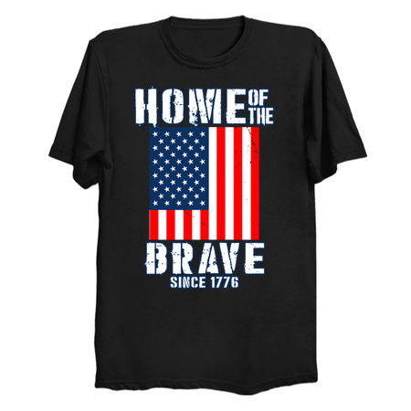 Home Of The Brave Patriotic 4th Of July American Slogan tiny thumbnail