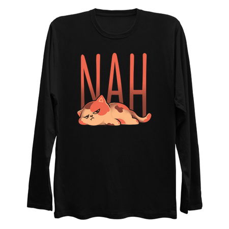 Nah Cat - Sarcasm Funny Cute Nope Tired Cat Gift tiny thumbnail