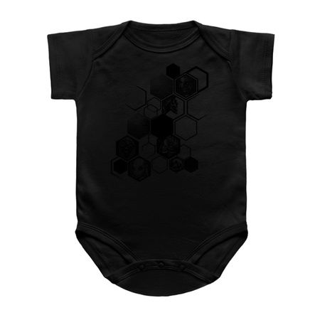 Psychedelic hexagon. Symbolism of skulls tiny thumbnail