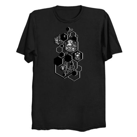 Psychedelic hexagon. Ancient symbols of Nature tiny thumbnail