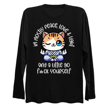 Peace, Love & Light - Kawaii Cat Meditation Tee tiny thumbnail