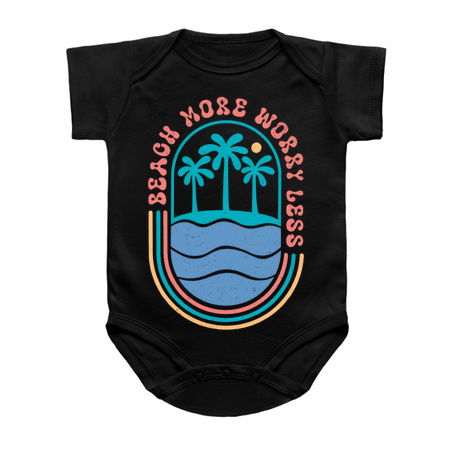 Beach More Worry Less T-Shirt: Boho Palm Tree Design - Relaxation Tee tiny thumbnail