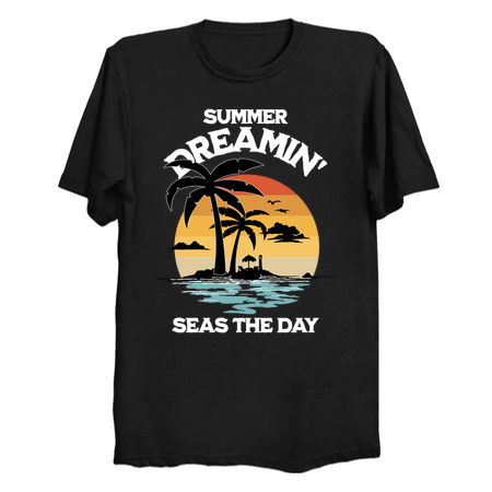 Summer Dreamin' T-Shirt: Island Retreat Design - Retro Vintage Sunset Tee tiny thumbnail