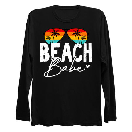 Beach Babe T-Shirt: Sunglasses with Retro Sunset Reflection - Summer Chic Tee tiny thumbnail