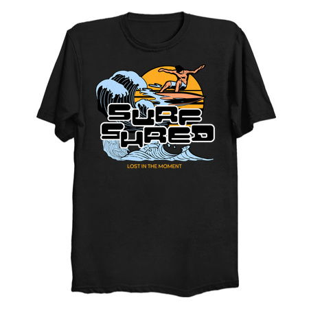 Surf Shred T-Shirt: Surfer with Retro Sunset - Wave Riding Tee tiny thumbnail