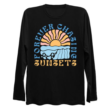 Forever Chasing Sunsets T-Shirt: Boho Sunset Design - Summer Wanderlust Tee tiny thumbnail
