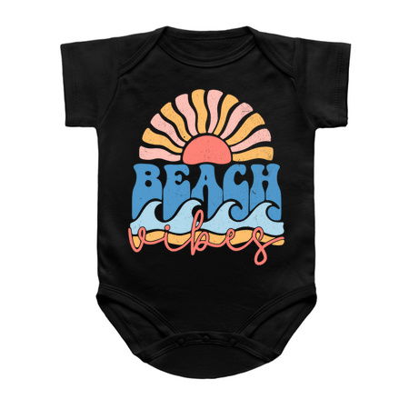 Beach Vibes T-Shirt: Boho Sun and Waves Design - Summer Beach Tee tiny thumbnail