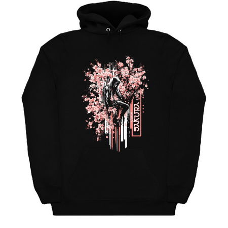 Urban Samurai Among Sakura T-Shirt: Modern Warrior - Cherry Blossom Tee tiny thumbnail