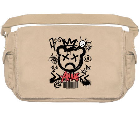 Alone Crowned Teddy Bear T-Shirt: Graffiti Style with Y2K Elements - Urban Art Tee tiny thumbnail