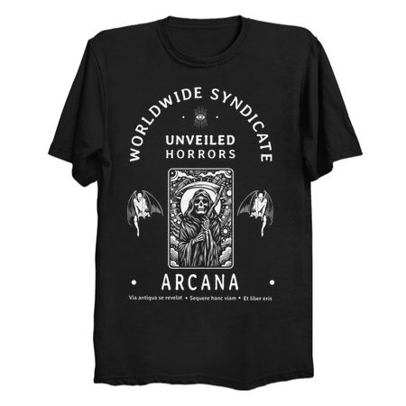Worldwide Syndicate T-Shirt: Grim Reaper Tarot Card - Occult Arcana Tee tiny thumbnail