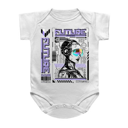 Future Unknown T-Shirt: Cyborg Humanoid Girl with Sunglasses - Futuristic Streetwear Tee tiny thumbnail
