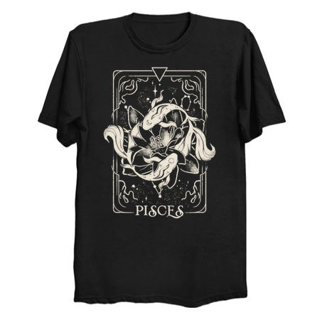 Pisces Card - Dark Tarot Art Zodiac Sign Pisces Gift tiny thumbnail