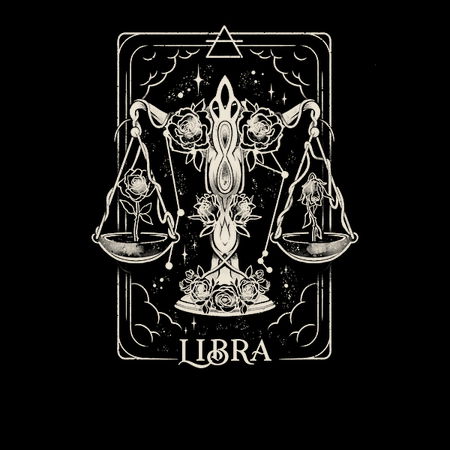 Libra Card - Dark Tarot Art Zodiac Sign Libra Gift - NeatoShop