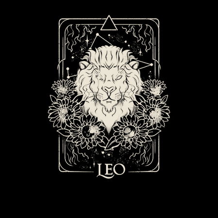 Leo Card - Dark Tarot Art Zodiac Sign Leo Gift - NeatoShop