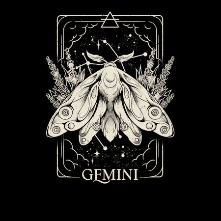 Gemini Card - Dark Tarot Art Zodiac Sign Gemini Gift - NeatoShop