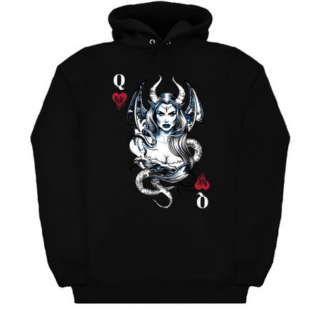 Lilith Queen of Hearts T-Shirt: Demonic Seductress - Mystical Playing Card Tee tiny thumbnail