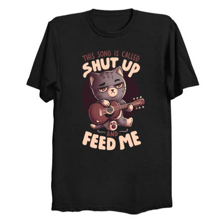 Feed Me Cat Song - Dark Evil Cute Hungry Cat Guitar Music Sarcasm Gift tiny thumbnail