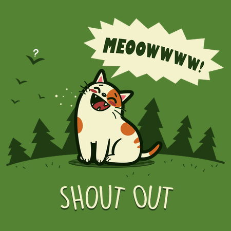 Shout Out Funny Shouting Cat - NeatoShop