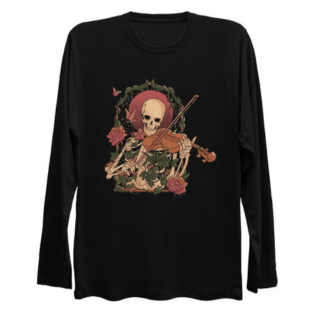 Death Song - Dark Skeleton Skull Music Violin Flowers Gift tiny thumbnail