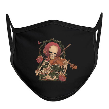 Death Song - Dark Skeleton Skull Music Violin Flowers Gift tiny thumbnail