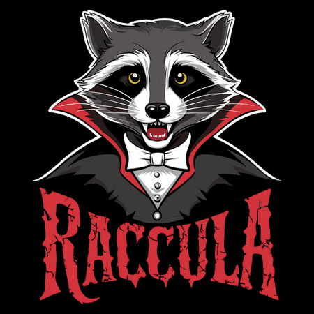 Raccula Design: Raccoon Dracula - Fun Halloween Vampire Art - NeatoShop